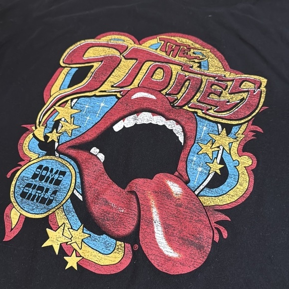 The Rolling Stones Black Graphic T-Shirt with Colorful Design - Picture 2 of 6